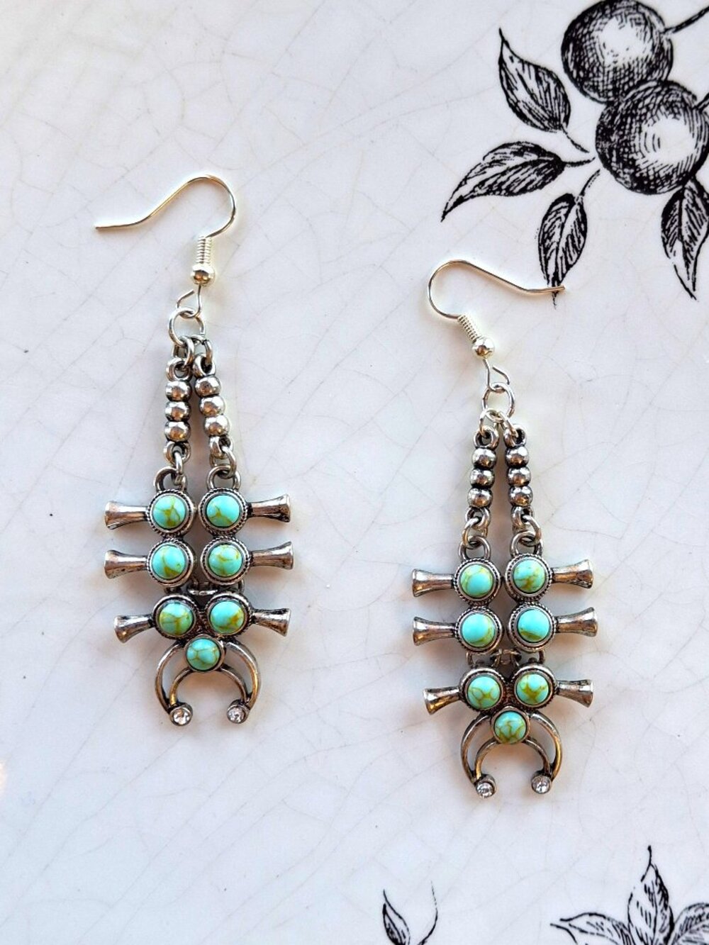Southwestern Style Squash Blossom Earrings
